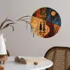 Silhouetten - Abstract - Zon - Maan Wandcirkel behangsticker klein -sfeer3