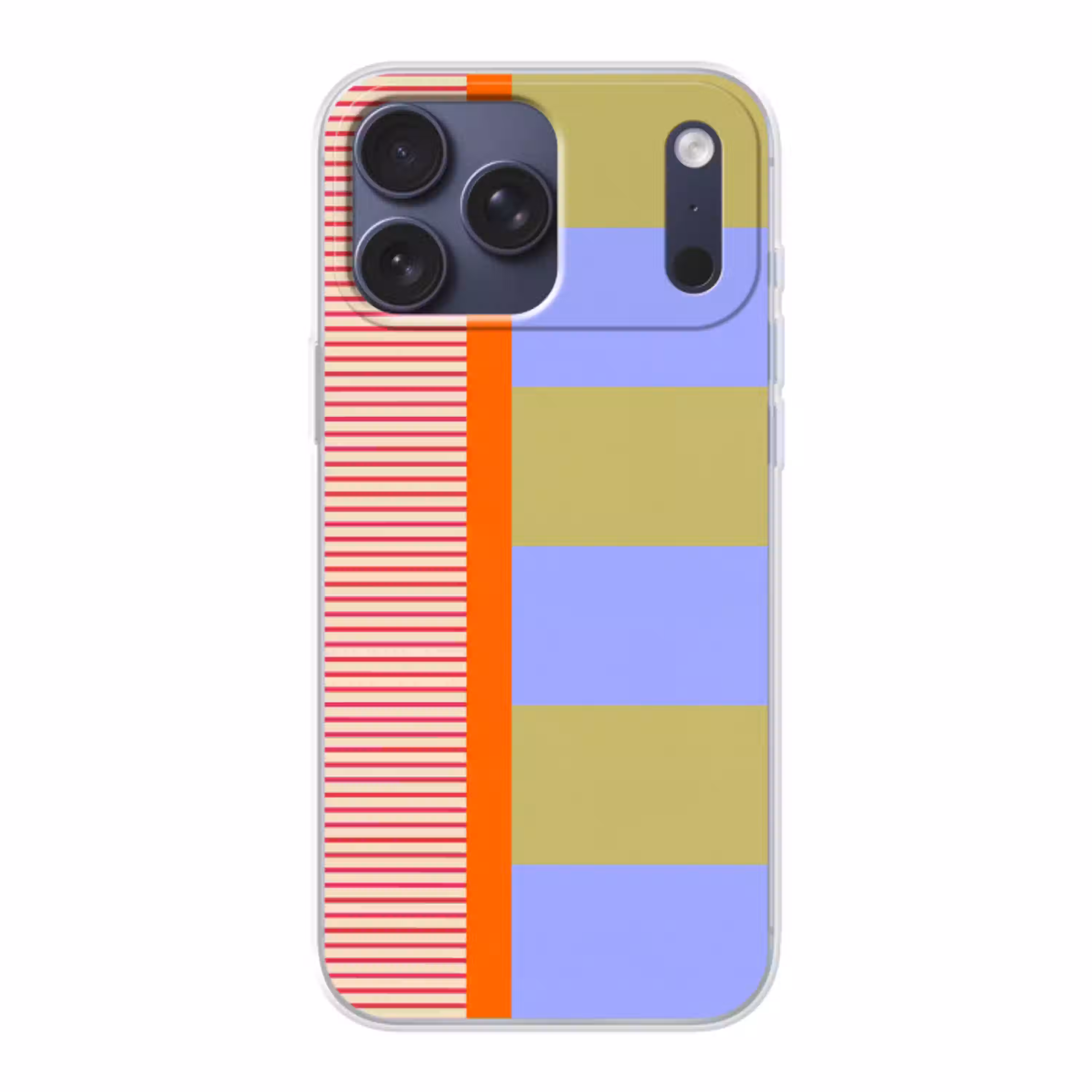 Abstract - Geometrie - Strepen - Blokken - Rood Telefoonhoesje iPhone 17 Pro Max klein -3d