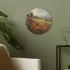 Klaprozen - Rood - Heuvels - Landschap Akoestische PET Vilt - Rond klein -sfeer2