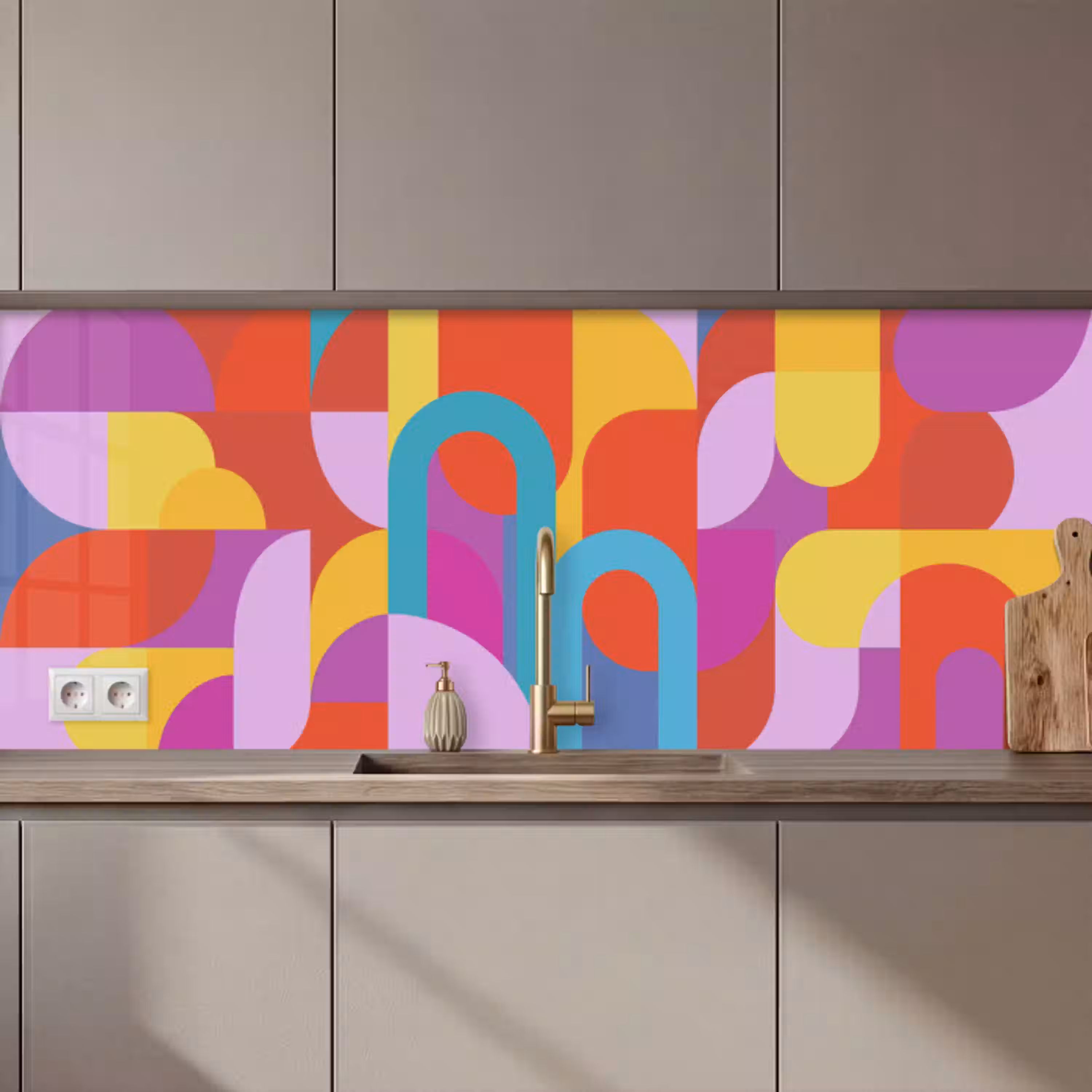 Abstract - Geometrie - Kleurrijk - Modern - Kunst keuken achterwand 2 middel zz_3dshopping