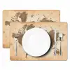 Wereldkaart - Beige - Bruin Placemat vinyl groot -zzsfeer2_Kitchenyeah-website