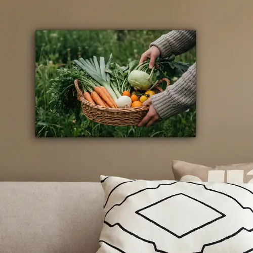 Veld - Groenten - Biologisch - Oogst canvas 2cm klein -sfeer3