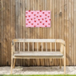 Hartjes - Patroon - Rood Tuinposter op houten frame 2 cm dik klein 845 -sfeer4