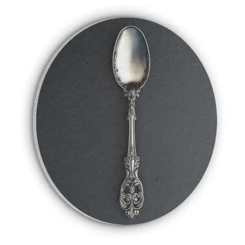 Lepel - Zilver - Metaal Akoestische PET Vilt - Rond klein -3d