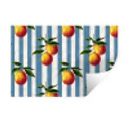 Strepen - Citroen - Blauw Muursticker klein 286 -3d