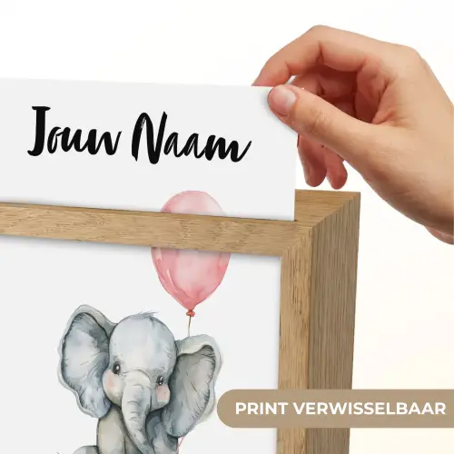Olifant - Baby dier - Roze ballon Light Box met kabel (Kinderlampje) klein -USP_websiteprintNL