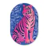 Tijger - Roze - Bladeren - Jungle Wandcirkel Ovaal Forex klein -3d
