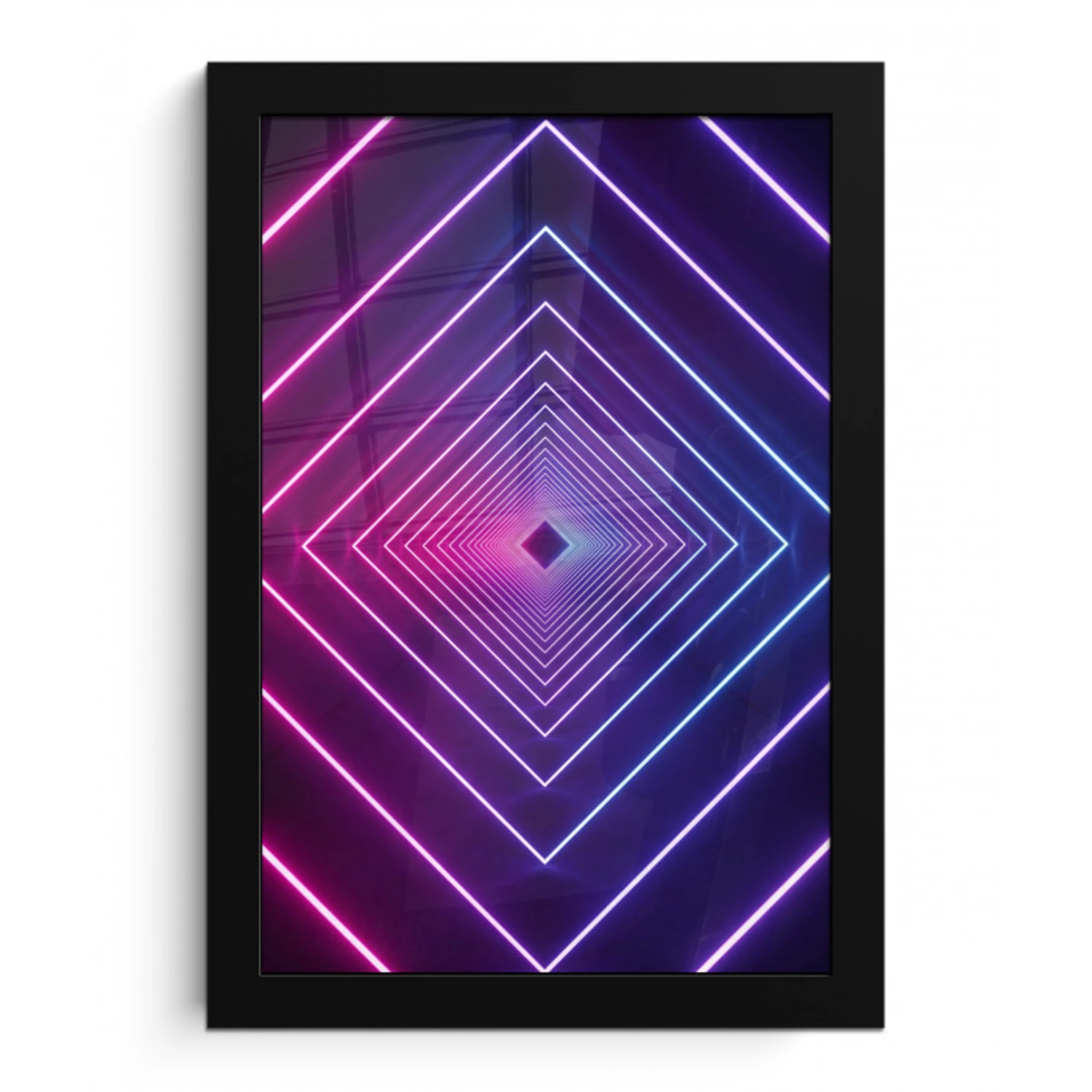 Driedimensionaal - Tunnel - Ruimte fotolijst zwart zonder passe partout klein -3d