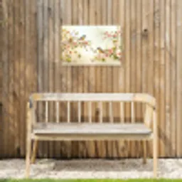 Takken - Bloemen - Vogeltjes - Roze Tuinposter op houten frame 2 cm dik klein -sfeer4