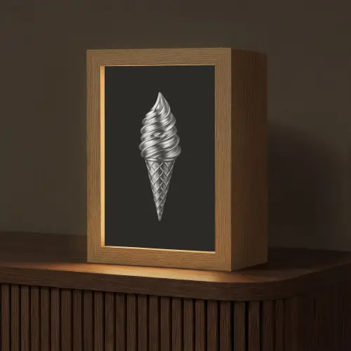 Softijs - Realistisch - Futuristisch Light Box met kabel (Tafellamp) klein -z3d_website