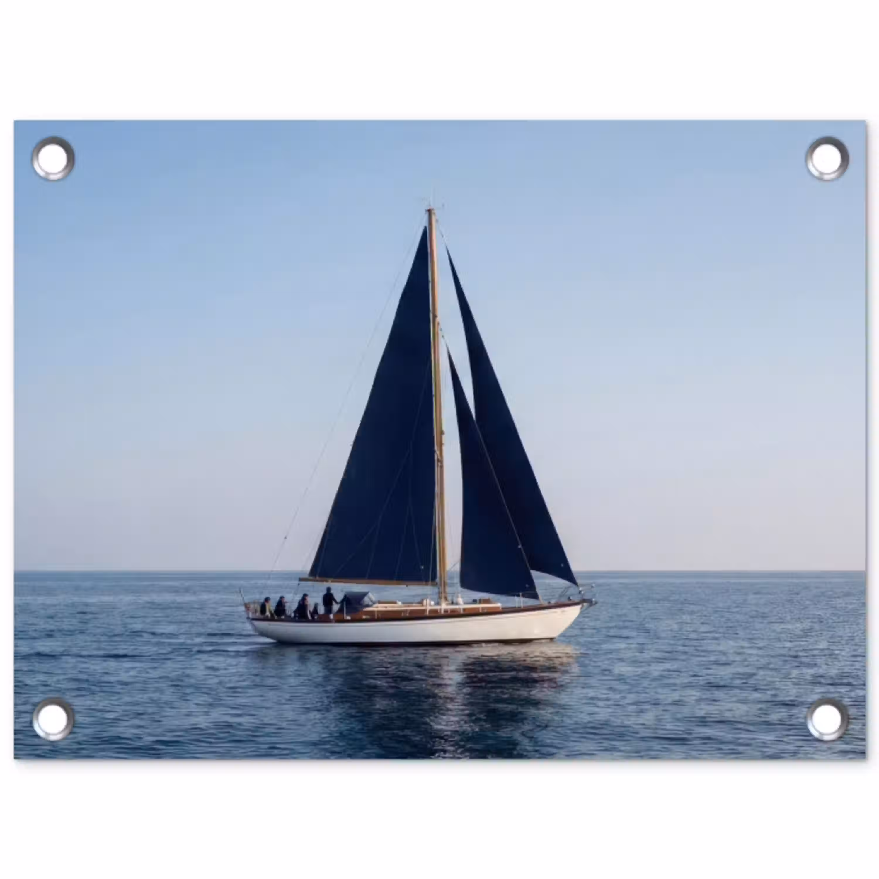 Zeilboot - Zee - Blauw tuinposter los doek klein -3d