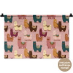 Alpaca's - Patroon - Kleurrijk Wandkleed katoen klein 269 -t3d_DE