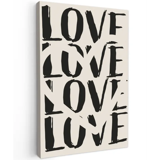 Love - Hart - Beige canvas 2cm klein -z3d