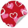 Patroon - Hartjes - Roze - Valentijn Wandcirkel behangsticker klein -3d