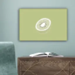 Kiwi - Lijntekening - Minimalistisch - Groen canvas 2cm klein -sfeer4
