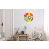 Bloemen - Illustratie - Kleurrijk Wandcirkel aluminium klein -woonkamer