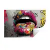Lippen - Graffiti - Expressief Muursticker klein -3d