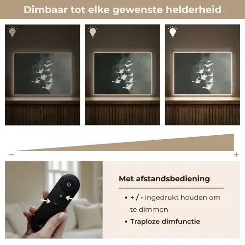 Vogel - Japandi - Groen Light Box met batterij (Wandlamp) middel -USP_dimbaarNL