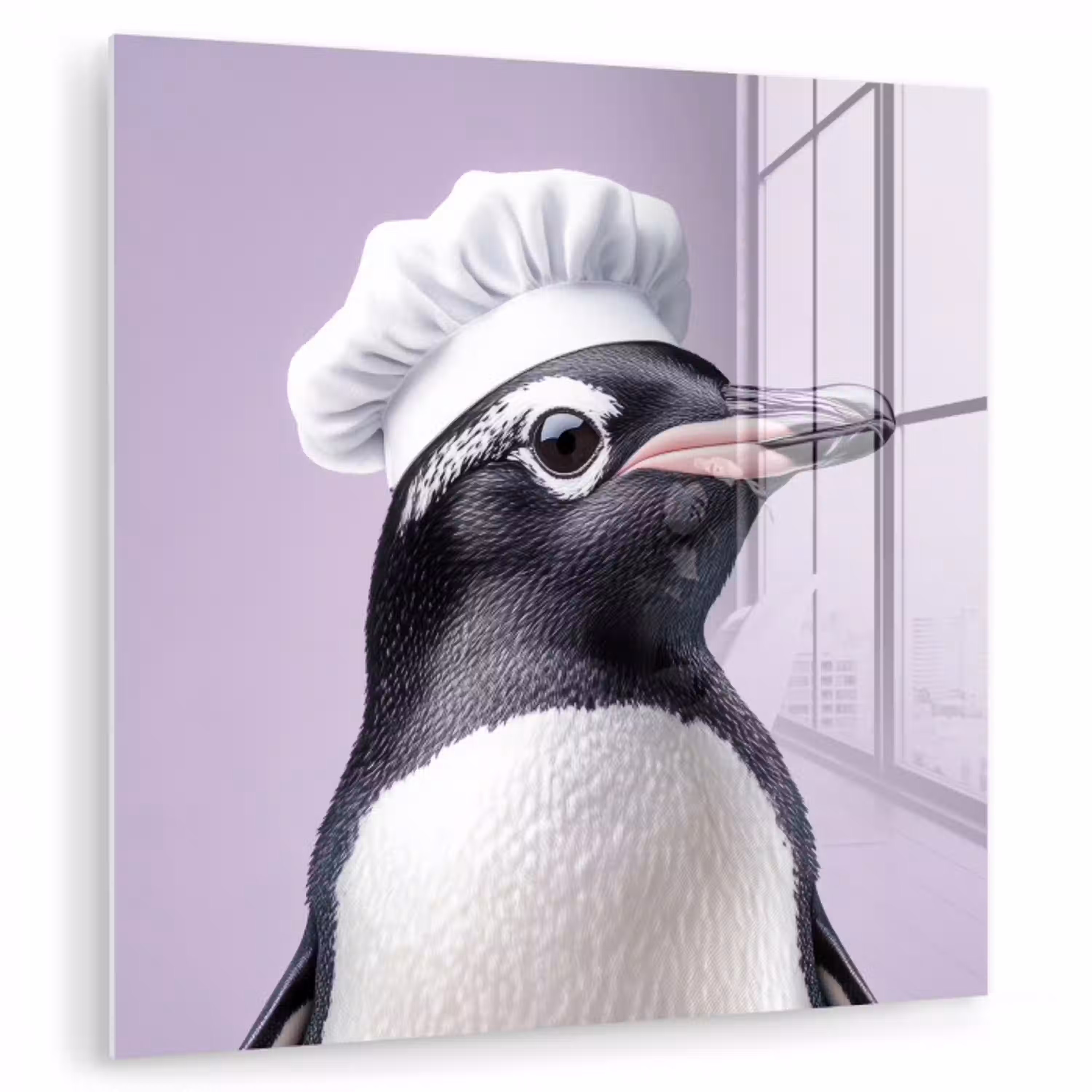 Pinguïn - Koksmuts - Lief - Paars plexiglas 5mm klein -zzzproduct_nieuw