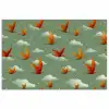 Dinosaurussen - Wolken - Sterren - Oranje poster papier klein -3d