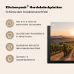 Wijngaard - Zonsondergang - Landschap Inductie beschermer vinyl 3mm middel -zzzzzzusp-haakje_DE