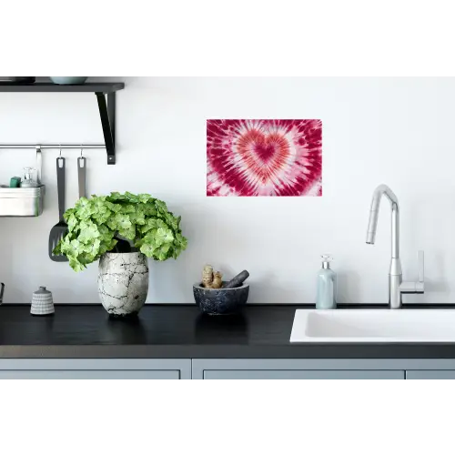 Hartvorm - Roze - Tie dye Muursticker klein -keuken