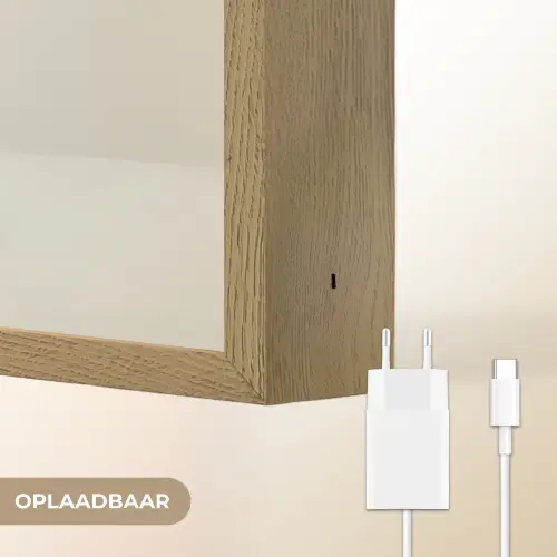 Knoflook - Natuurlijk - Beige Light Box met batterij (Wandlamp) middel -USP_websiteoplaadbaarNL