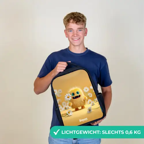 Monster - Wezen - Bloem - Geel Rugzak - Zwart middel -sfeer7_NL