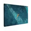Vrouw - Water - Bikini - Oranje Tuinposter op houten frame 2 cm dik klein -3d