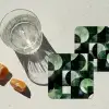 Abstract - Groen - Vormen onderzetter kurk middel -sfeer4