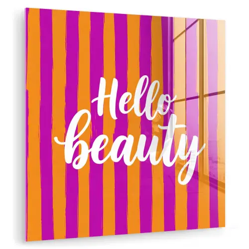 Modern - Hello - Oranje plexiglas 5mm klein -zzzproduct_nieuw