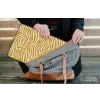 Zebra - Klassiek - Oker - Geel laptophoes neopreen klein 279 -tas