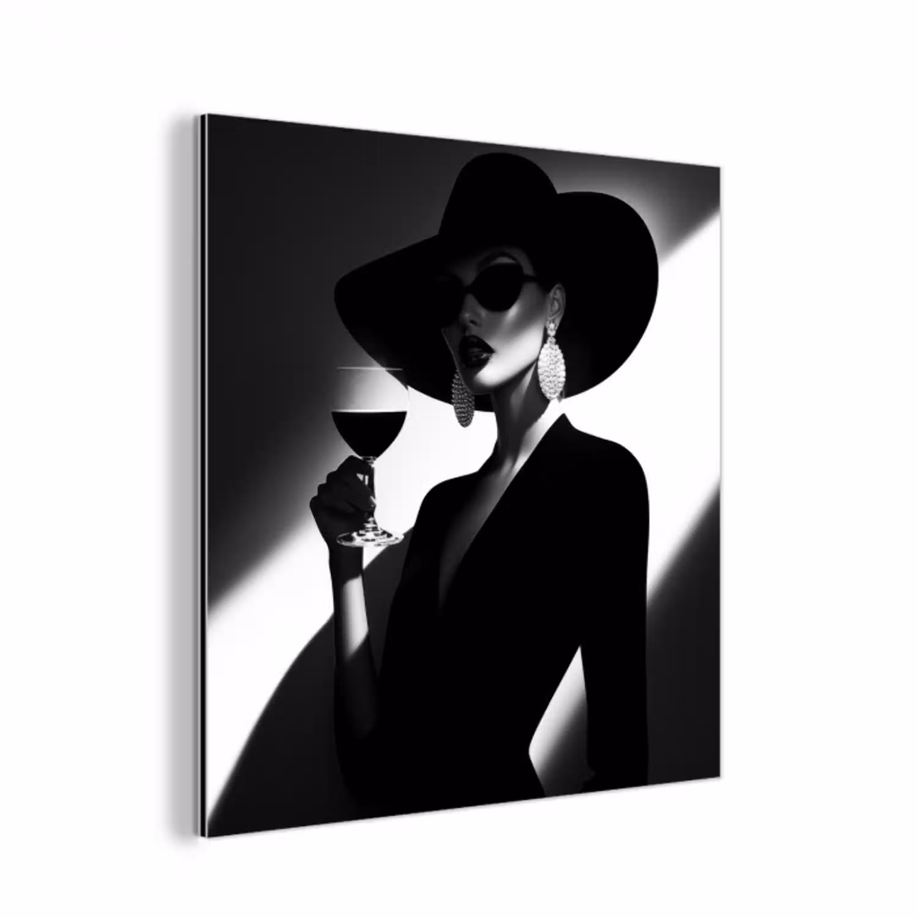 Vrouw - Wijn - Chic aluminium wit klein -3d