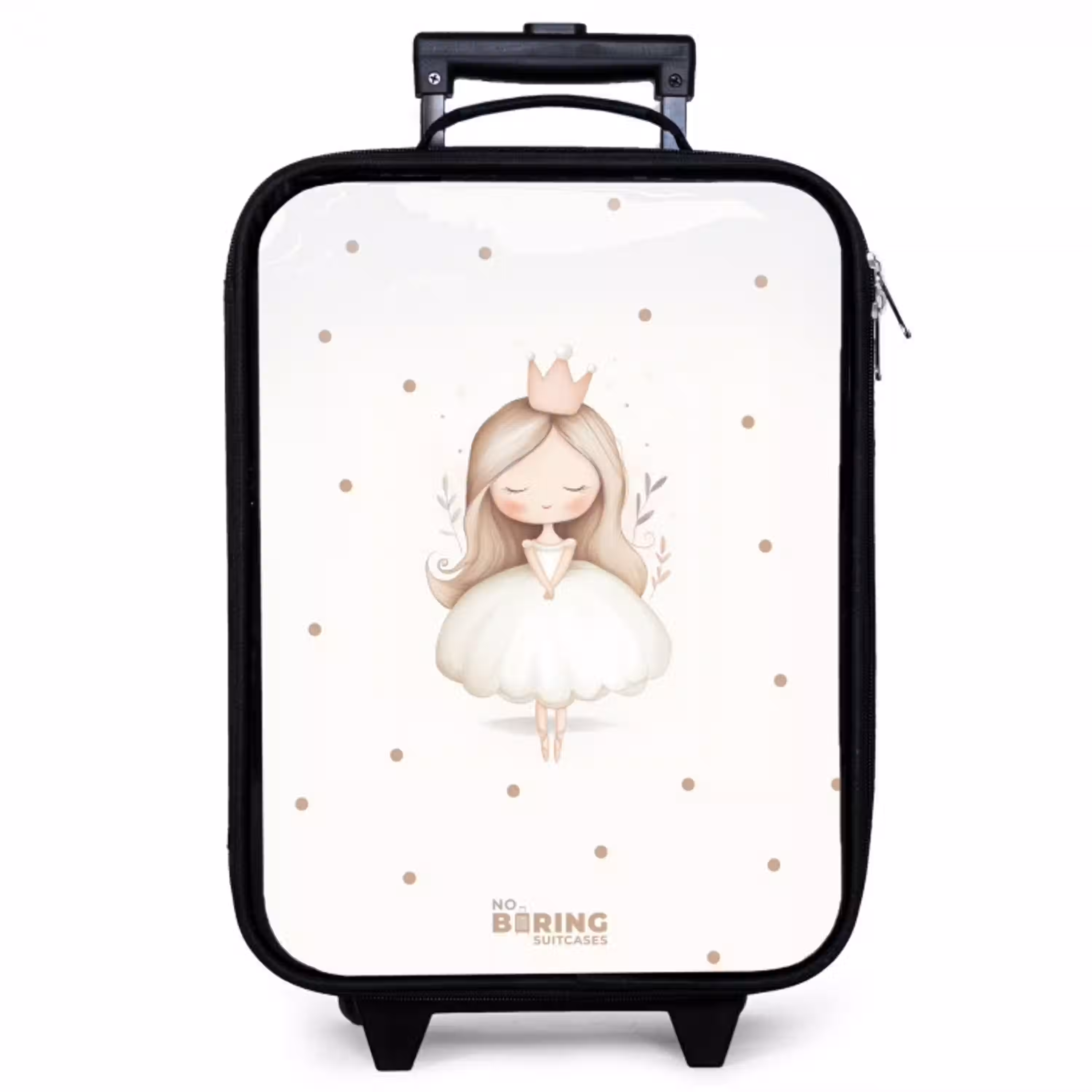 Ballerina prinses tussen beige stippen Kinderkoffer - Zwart klein -zzz_website3d