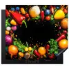 Groente - Graffiti - Kleurrijk - Koken - Abstract Inductie beschermer vinyl 3mm middel -3d