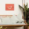 Watermeloen - Lijnen - Koraalrood tuinposter los doek klein -sfeer7