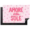 Amore vita sole - Roze - Hartjes Inductie beschermer vinyl 3mm klein -3d