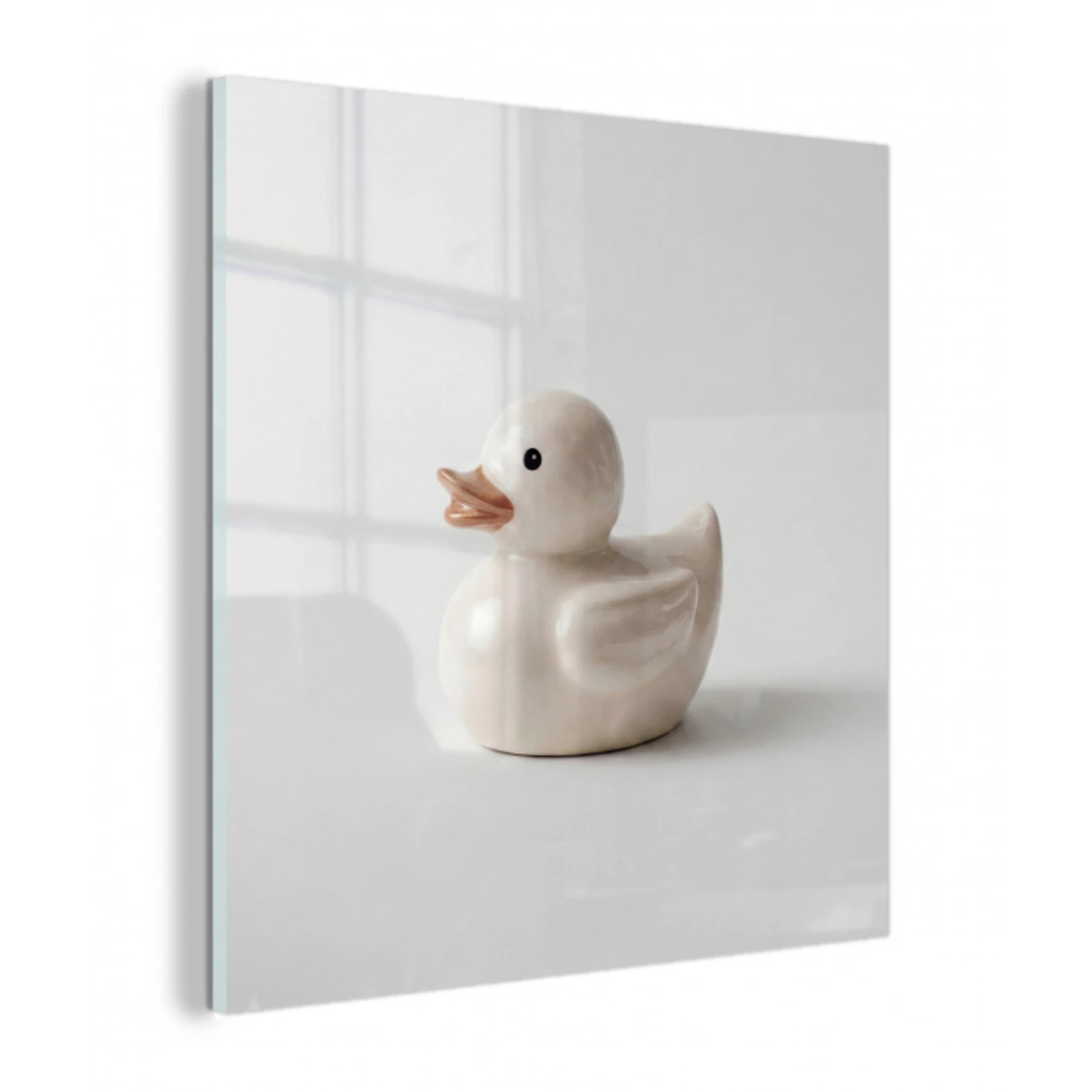 Badeend - Minimalistisch - Wit plexiglas 5mm klein -z3d