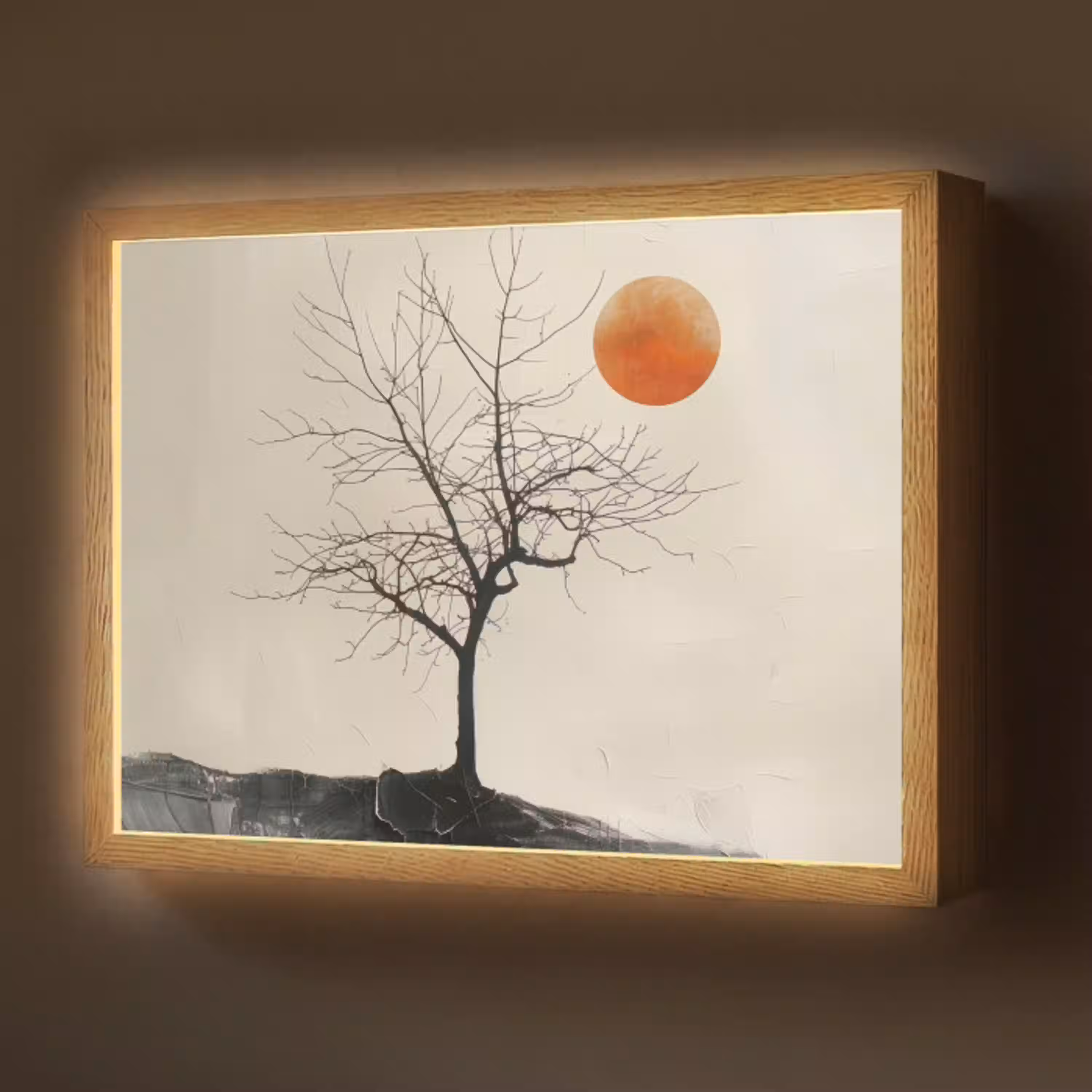 Boom - Zon - Modern - Landschap Light Box met batterij (Wandlamp) middel -z3d_website