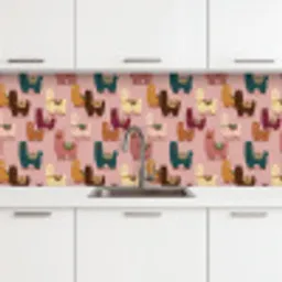 Alpaca's - Patroon - Kleurrijk keuken achterwand 2 middel 871 -3d