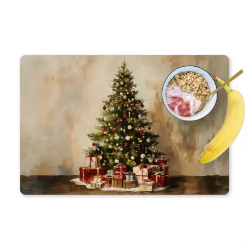Kerstboom - Versierd - Kleurrijk Placemat vinyl groot -zzzproduct_Kitchenyeah-website