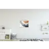 Abstract - Golven - Blauw textielposter latten blank klein -kinderkamer