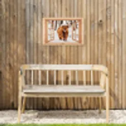 Schotse Hooglander - Winter - Landschap - Natuur - Dieren - Doorkijk Tuinposter op houten frame 2 cm dik klein -sfeer4