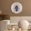 Donkerblauw - Kever - Bloemtakken - Sierlijk Akoestische PET Vilt - Rond klein -sfeer1