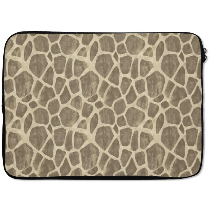 Giraf - Patroon - Beige - Bruin laptophoes neopreen klein 279 -zkaufland3dotto