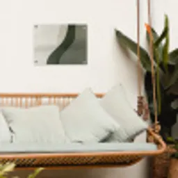 Japandi - Groen - Abstract - Modern tuinposter los doek klein -sfeer7