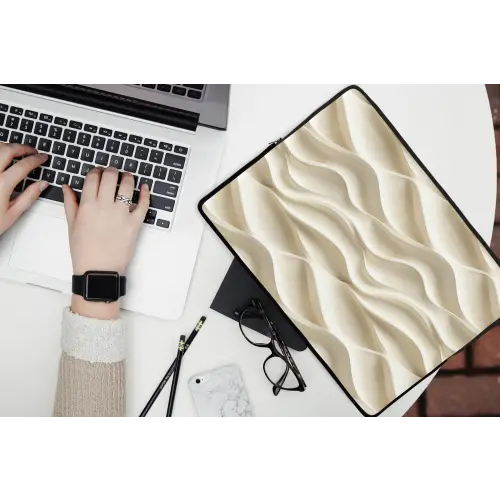 Lijnen - Golvend - Crème laptophoes neopreen klein 279 -bureau