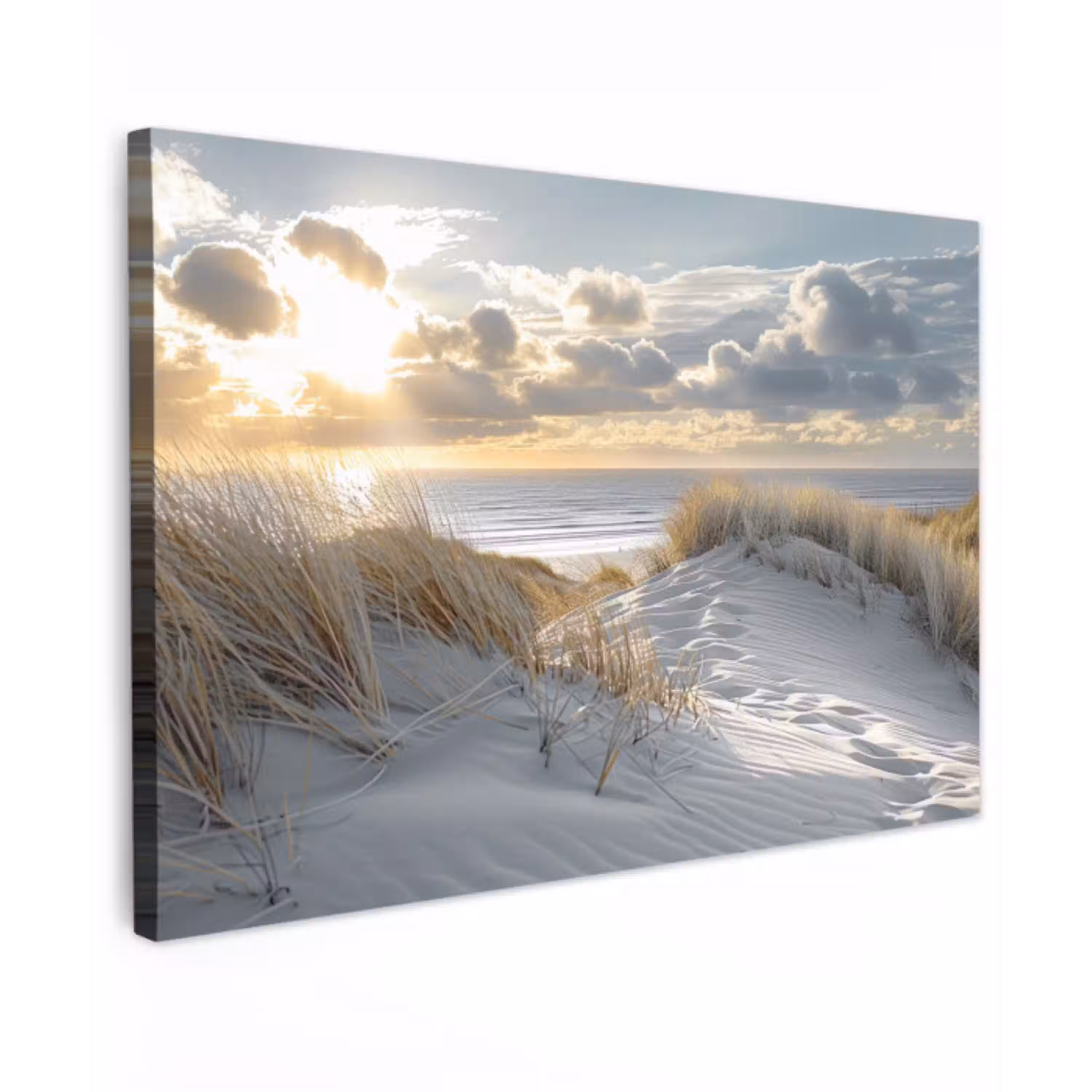 Zonsondergang - Duinen - Planten - Natuur - Strand canvas 2cm klein -z3d