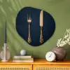 Bestek - Donkerblauw - Goud Wandcirkel Organisch Aluminium middel -sfeer2