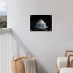 Taart - Slagroom - Kers - Bord - Delfts blauw tuinposter los doek klein -sfeer8